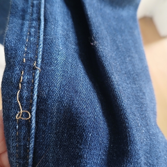 Levi's Overalls Utility Bib Skinny Leg Side Zipper Stretch Dark Wash Size 24 - Picture 14 of 16